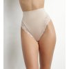 DIM DELICATE THONG - Dámská krajková tanga s vysokým pasem - tělová (Velikost XS)