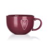 hrnek JUMBO 730ml HEART BORDO keramický