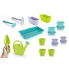 sada zahradní dětská 14díl.(truhlíky,květináče,konvička,nářadí) PH