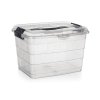 box úložný VILARD 14l,36x26x23,5cm,víko,klip,madlo,PH TRA/KOUŘ