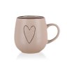hrnek 500ml HEART BÉŽ keramický