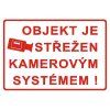 tabulka - OBJEKT STŘEŽEN KAMEROVÝM SYSTÉMEM ! 210x297mm (A4) PH