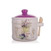 dóza 400ml LAVENDER keramická s dřevěnou lžičkou