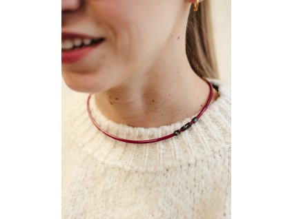 Náhrdelník Simply - vínový