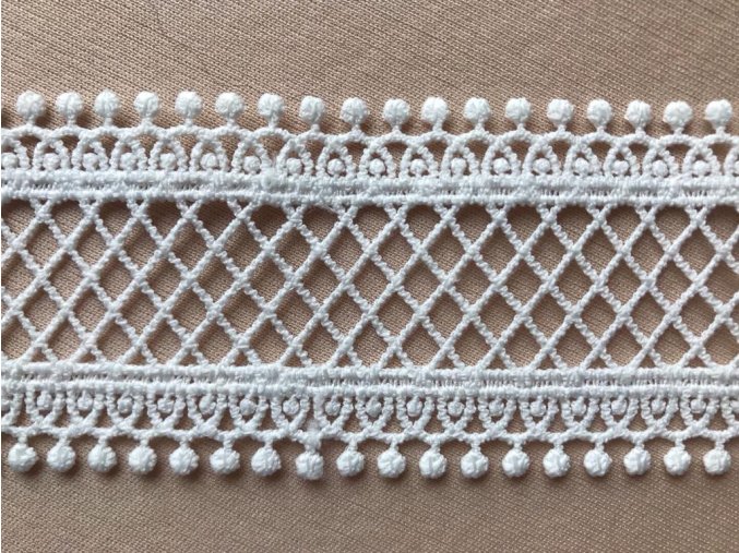 Krajkový pruh typu "macrame" 45 mm