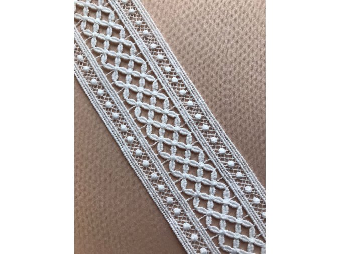 Krajkový pruh typu "macrame" 6 cm