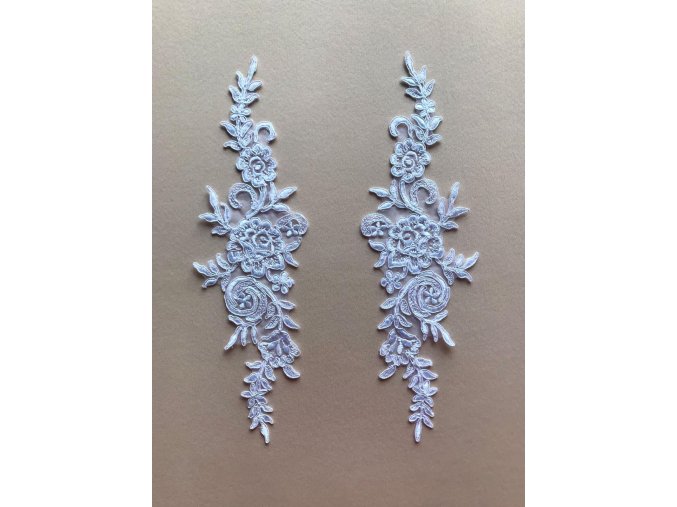 Krajková aplikace, rainbow-bílá