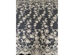 Svatební krajka Valeria - 3D květy, bílá