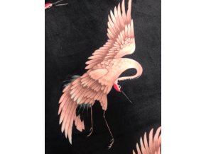 Samet se vzorem černo-růžová