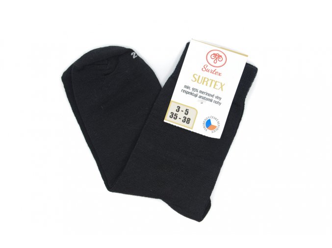 Dospelácke ponožky SURTEX klasické čierne