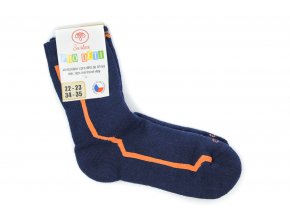 Detské froté ponožky s merinom tmavomodré