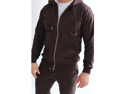 Pánska mikina na ZIPS BG | TMAVÁ ČOKOLÁDA