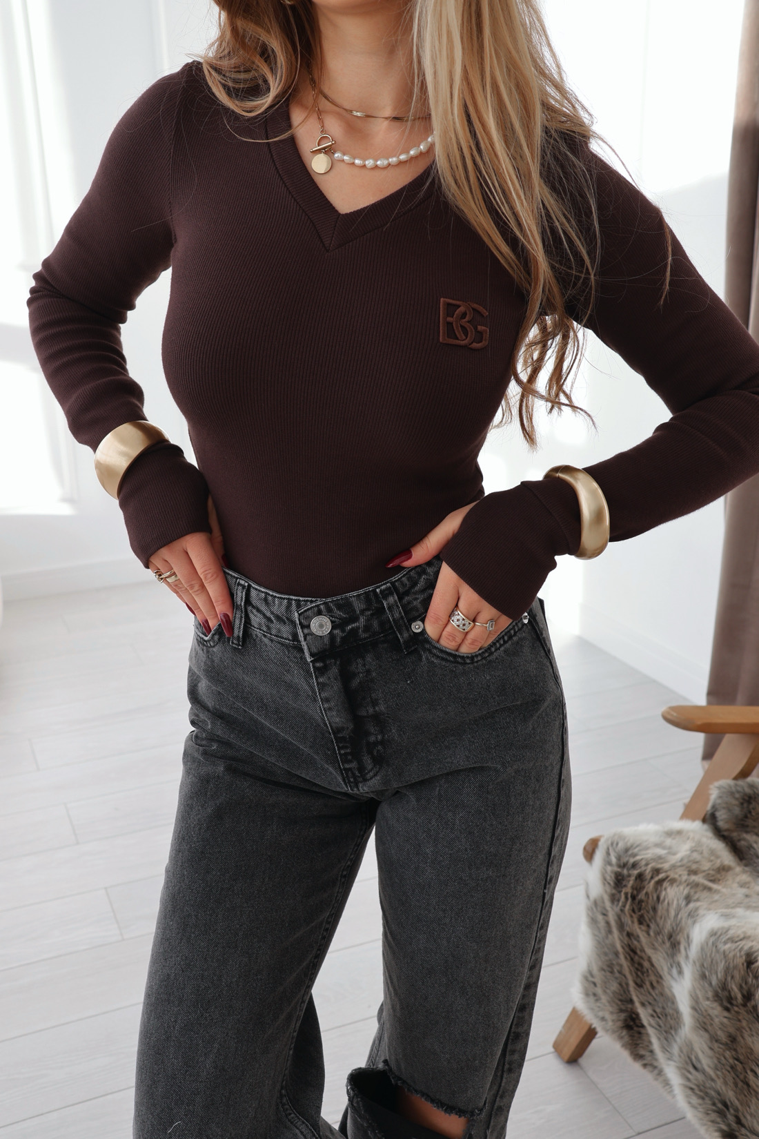 Dámske body BG LICK | TMAVÁ ČOKOLÁDA Veľkosť: L