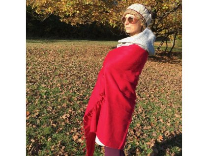 Yak Wool Šála Červená