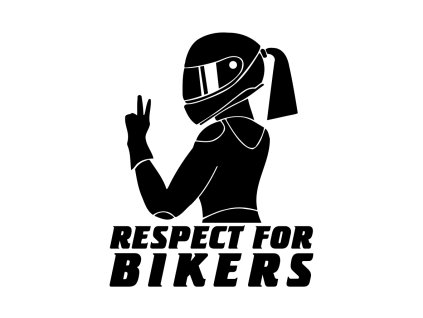 respect for bikers girl černá