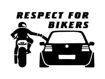 car respect for biker černá