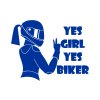 yes girl yes biker modrá