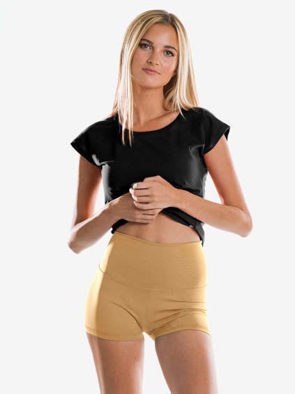 Fitness shorts kraťasy s vysokým pasem AMANDA gold od BHiStyle 1