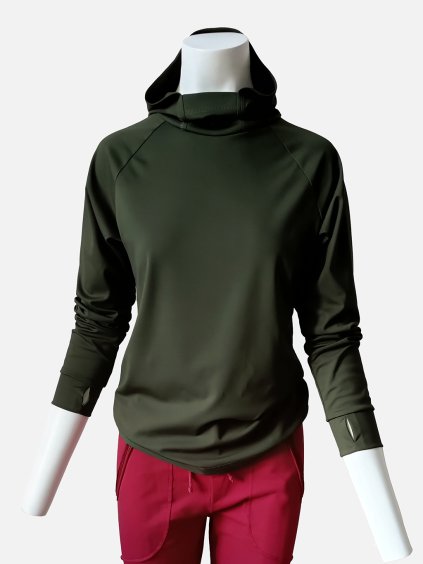 Triko mikina s kapucí FLORENCE dark green od BHiStyle 1