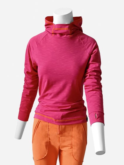 Dámská mikina s kapucí CATHERINE pink & orange od BHiStyle 1