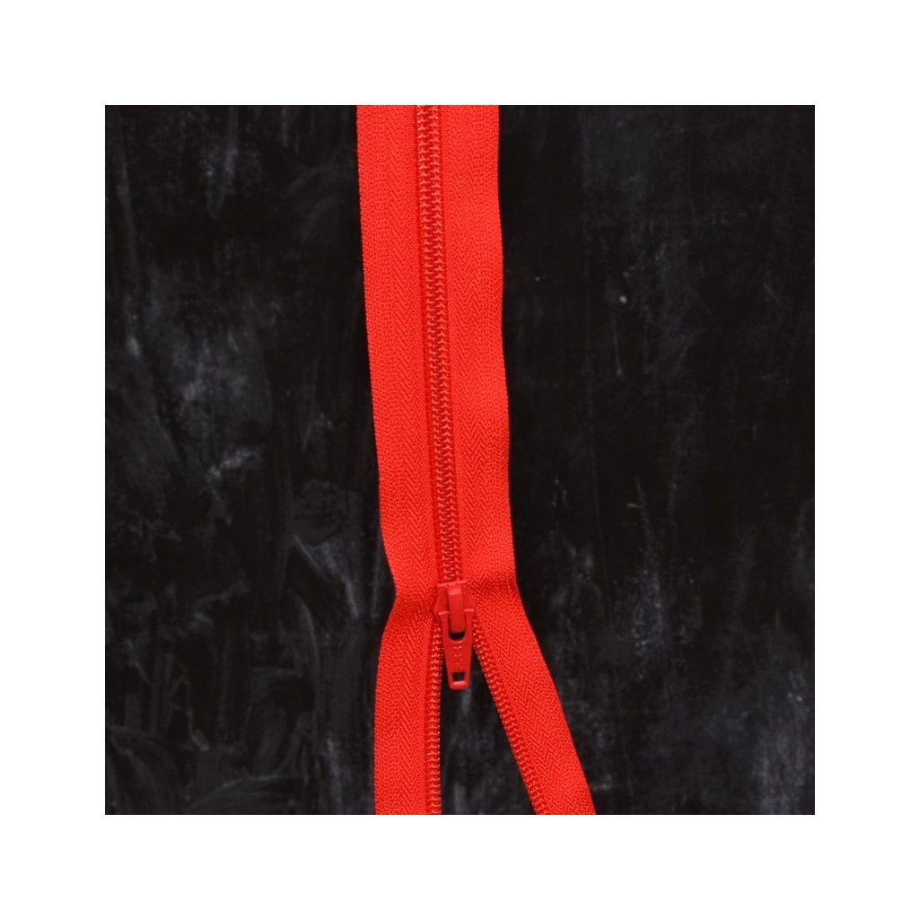 dělitelný spirálový zip YKK - 75 cm, červený