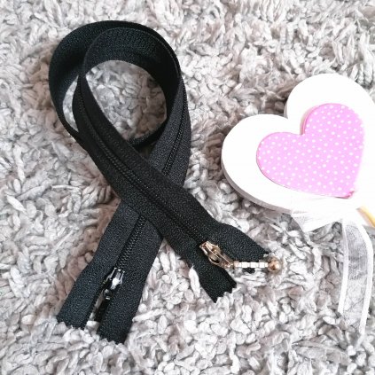 nedělitelný spirálový zip YKK, vel. 3 (2 jezdci) - 75 cm, černý