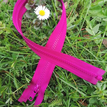 dělitelný kostěný zip YKK - 70 cm, magenta