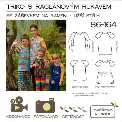 Triko raglan zasevky uzsi