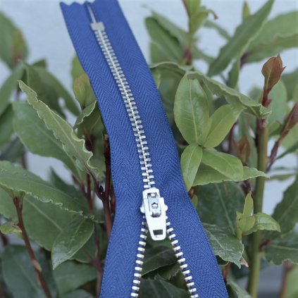 kalhotový kovový zip YKK - 18 cm, modrý