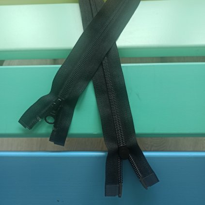 dělitelný reverzní spirálový zip YKK (2 jezdci) - 75 cm, černý