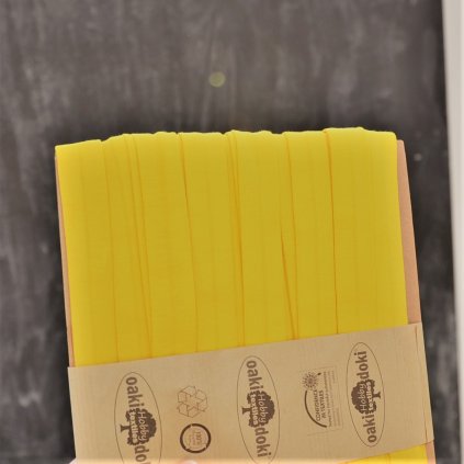 1 m šikmý proužek úplet žlutý 20 mm - ZBYTEK