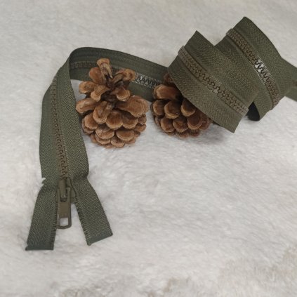 YKK kosteny zip delitelny khaki biaska 2
