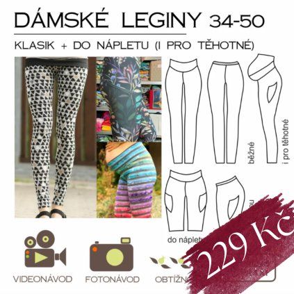 Leginy klasik - tištěný střih Caramilla