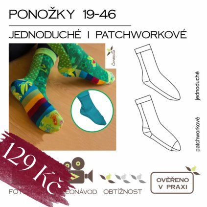 Ponožky - tištěný střih Caramilla