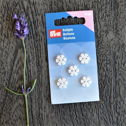 Prym knoflíky kytička bílá, 11 mm