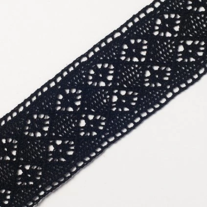 0,5 m bavlněná krajka černá 6 cm