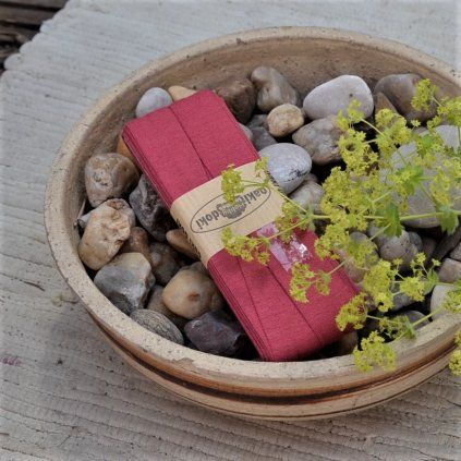 3 m šikmý proužek úplet bordó light 20 mm