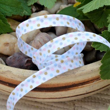 0,5 m paspule s puntíky pastel 10 mm