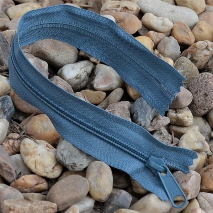 nedělitelný spirálový zip YKK bez aretace - 30 cm, modrošedý
