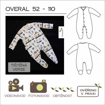 overal vel. 52 - 110 - tištěný střih Caramilla