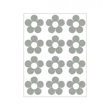 reflexní nažehlovací potisk - Kytičky