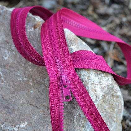 dělitelný kostěný zip YKK - 50 cm, magenta, FLAT design