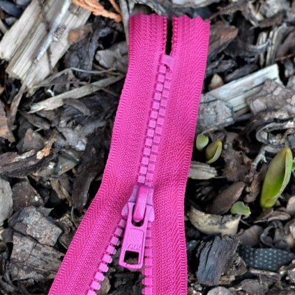 nedělitelný kostěný zip YKK - 16 cm, magenta