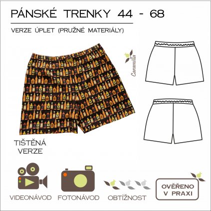 pánské trenky verze úplet vel. 44 -68 - tištěný střih Caramilla