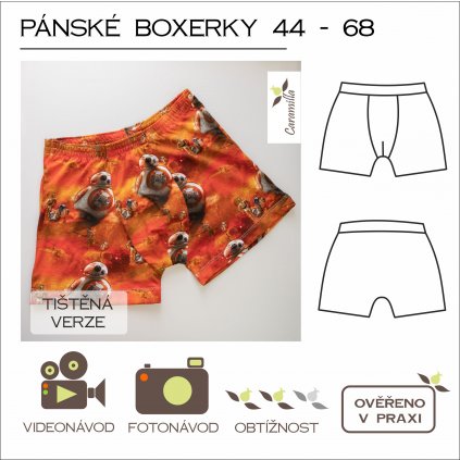 pánské boxerky vel. 44 -68 - tištěný střih Caramilla