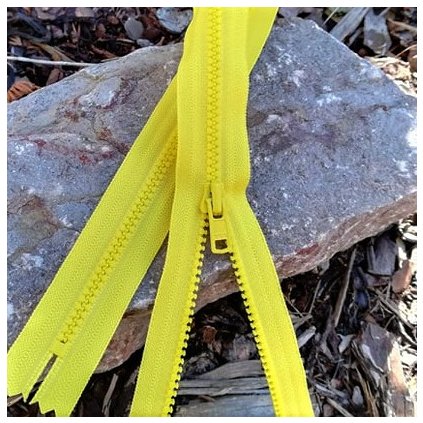 nedělitelný kostěný zip YKK - 35 cm, citrónová žlutá