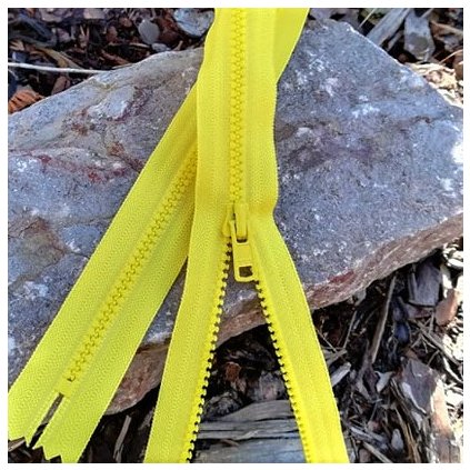 nedělitelný kostěný zip YKK - 50 cm, citrónová žlutá
