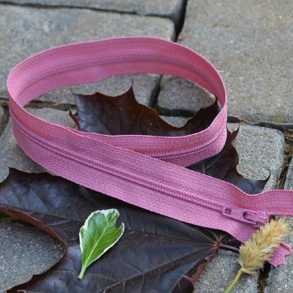 nedělitelný spirálový zip YKK vel. 3 - 35 cm, starorůžová