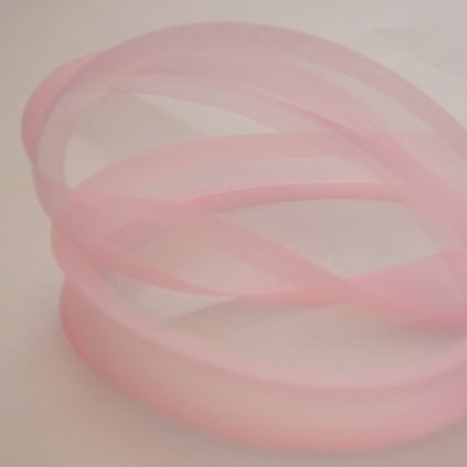 0,5 m šikmý proužek zažehlený růžový 18 mm (organza)