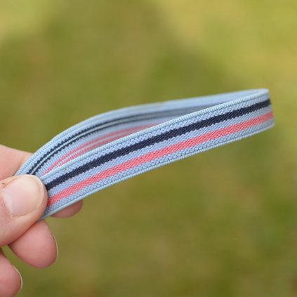 0,5 m tkaná guma do pasu proužky blue 1 cm